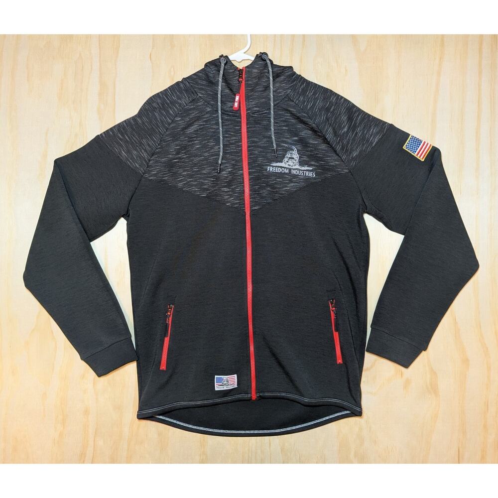 Freedom Industries Men's XL Full Zip Hoodie Sweatshirt USA Gadsden Flag Freedom